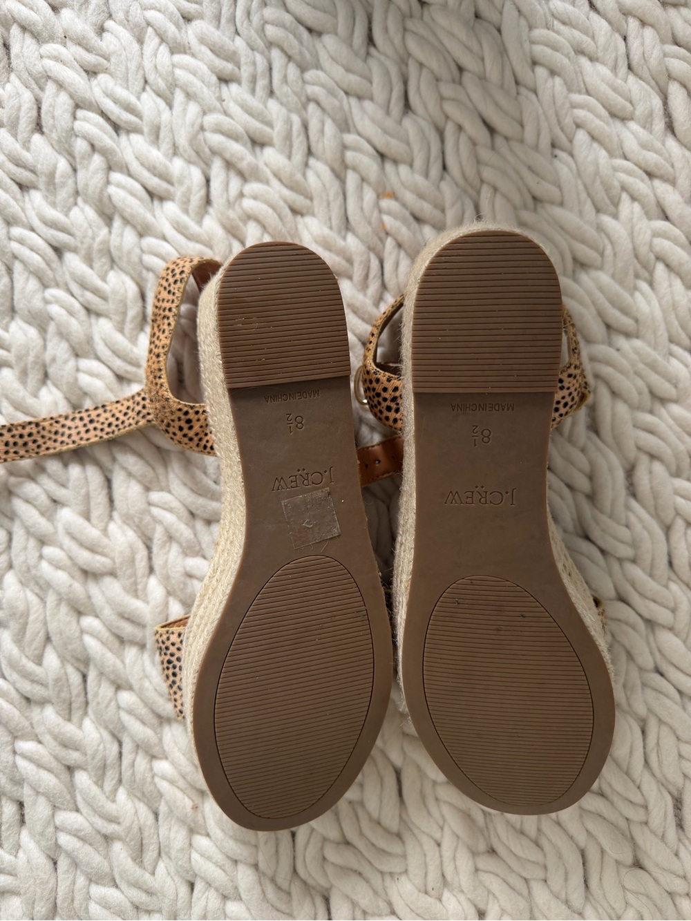 J. Crew Leopard-Print Espadrille Wedges in Tan and Black
